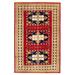 ECARPETGALLERY Hand-knotted Royal Kazak Red Wool Rug - 6'6 x 9'7
