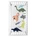 Sweet Jojo Designs Mod Dino Collection Boy Photo Op Fitted Crib Sheet - Blue, Green and Grey Rawr Modern Dinosaur