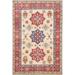 Geometric Oriental Traditional Kazak Area Rug Wool Handmade Carpet - 4'0" x 5'8"