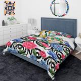 Designart 'Floral Retro Pattern I' Mid-Century Modern Duvet Cover Comforter Set