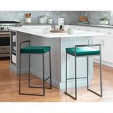 Fuji Contemporary Black Stackable Fully Welded Counter Stool (Set of 2) - N/A