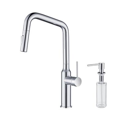 Brass High Arc Single Lever Kitchen Faucet with Pull Down Sprayer