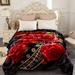 Korean-style 2-ply Printed Pattern Plush Mink Fleece Blanket