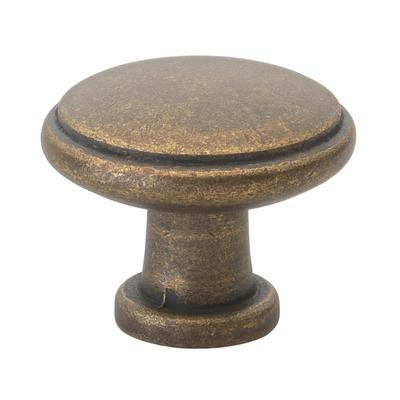 GlideRite 1.125-inch Antique Brass Round Ring Cabinet Knobs (Case of 25) - Pack of 25