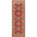 Geometric Kazak Oriental Hallway Runner Rug Wool Hand-knotted Carpet - 1'11" x 5'7"