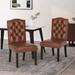 Harriet Contemporary Tufted Faux Leather Dining Chairs (Set of 2) by Christopher Knight Home - 21.50" L x 25.75" W x 41.50" H