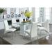 Benton Contemporary White Glass Top 7-Piece Dining Table Set by Furniture of America