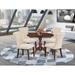 East West Furniture Dinette Set- a Round Dining Table with Dropleaf and Linen Fabric Dining Chairs, (Pieces & Finish Option)