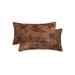 Luxe Home Decor Belton Faux Fur Pillow | 2-Piece | Brown Mink | 12x20 In