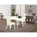 East West Furniture Dining Room Table Set- a Rectangle Kitchen Table and Linen Fabric Dining Chairs, Linen White (Pieces Option)