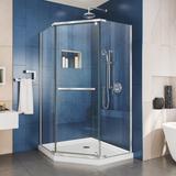 DreamLine Prism 42 in. x 42 in. x 74 3/4 in. H Pivot Shower Enclosure and Shower Base Kit - 42" x 42"