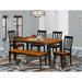 East West Furniture Table Set Contains a Rectangle Dining Room Table and Dining Chairs with a Bench (Chair Seat Type Options)