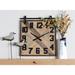 Brown Wooden Sliding Barn Door Style Wall Clock - 24 x 2 x 27