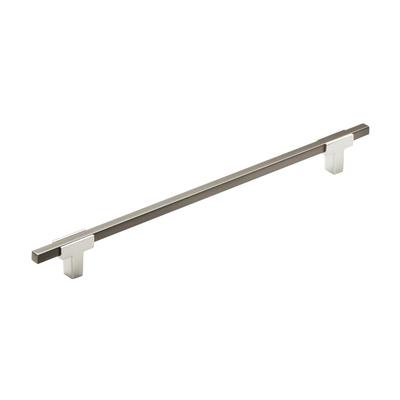 Urbanite 10-1/16 in (256 mm) Center-to-Center Polished Chrome/Black Chrome Cabinet Pull - 10.0625