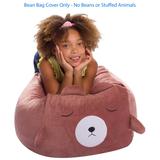 Stuffed Animal Storage Bean Bag Chair Cover only for Kids, Toy Holder