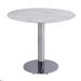 Somette Naomi White Marble and Stainless Steel Bistro Dining Table