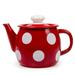 STP-Goods 1.1-Quart Red White Polka Dot Enamel on Steel Tea Kettle