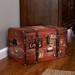 Decorative Trunk with Leather and Metal Accents & Hinged Lid - 11.4"L x 18.5"W x 11.4"H