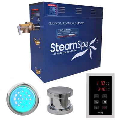 SteamSpa Indulgence 7.5kw Touch Pad Steam Generator Package in Chrome