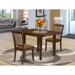 East West Furniture 3 Piece Dining Room Table Set- a Kitchen Table and Linen Fabric Dining Chairs, Mahogany (Pieces Option)