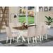 East West Furniture Kitchen Table Set- a Dining Table and Cream Linen Fabric Parson Dining Chairs, Linen White(Pieces Options)