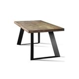 KASTLE 100 Solid Wood Dining Table - Rustic Oak/Industrial Black