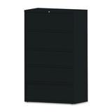 Lorell Receding Black 42-inch Lateral File with Roll Out Shelves