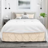 Nestl Pinch Pleat Bed Skirt - Soft Premium Microfiber Ruffle Bed Skirt - 14" Tailored Pintuck Wrap Around Dust Ruffle