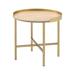 ACME Mithea Round End Table in Oak and Gold
