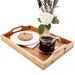 Juvale Wood Food Serving Tray with Handles, 16 x 11 x 2", Serve Coffee, Tea