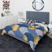 Designart 'Retro Luxury Waves In Gold And Blue X' Mid-Century Modern Duvet Cover Comforter Set