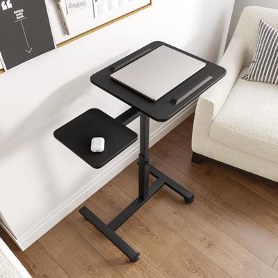 Seville Classics Height Adjustable Tilting Mobile Laptop Desk Cart with Mouse Pad Table, Black