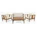 Nicholson Outdoor 4-seat Acacia Chat Set by Christopher Knight Home