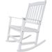 Slatted Wooden Furniture Rocking Chair Garden Deck Porch Rocker, White