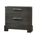 2 Drawer Wooden Nightstand with Bar Pulls and Panel Support, Gray