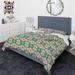 Designart 'retro pattern with flowers and leaves' Mid-Century Modern Duvet Cover Comforter Set