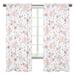 Sweet Jojo Designs Blush Pink, Grey and White Watercolor Floral Collection 84-inch Window Treatment Curtain Panel Pair