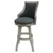 Bali Swivel Wood Upholstered High Back Bar Stool