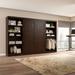 Bestar Pur Full Murphy Bed with 2 Shelving Units (131W) in Chocolate