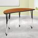 Mobile 47.5" Half Circle Wave Collaborative Adjustable Height Activity Table