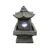 11" Pogoda Fountain With Warm White LED