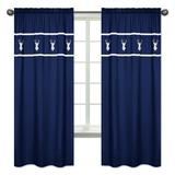 Sweet Jojo Designs Woodsy Collection Navy Blue/White Deer 84-inch Window Curtain Panel (Pair)