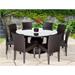 Napa 60 Inch Outdoor Patio Dining Table with 8 Armless Chairs