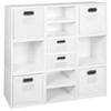 Noble Connect Storage Set- 6 Full Cubes/6 Half Cubes with Foldable Storage Bins- White Wood Grain/White