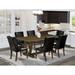 East West Furniture Dining Table Set- a Kitchen Table and Black Faux Leather Parson Chairs(Finish & Pieces Options)