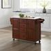 Crosley Eleanor Granite Top Kitchen Cart in Mahogany - 52.5 "W x 18 "D x 33.88 "H