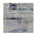 Shahbanu Rugs Wool And Silk Silver, Blue Modern Abstract Design Hand Knotted Oriental Square Rug (10'0" x 10'2") - 10'0" x 10'2"