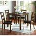 Oma Transitional Walnut Solid Wood 5-Piece Dining Table Set by Furniture of America