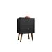 Liberty Mid Century Modern Black Nightstand 2.0 with 2 Extension Drawers