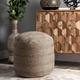 Brooklyn Rug Co Exeter Chevron Braided Jute Ottoman Pouf